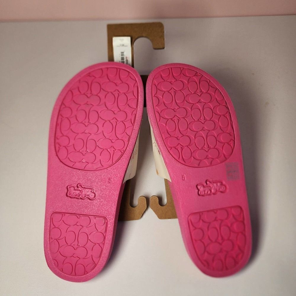 New Coach CG090 Uli Star Sport Slide Shocking Pink Size 5 - Picture 2 of 2